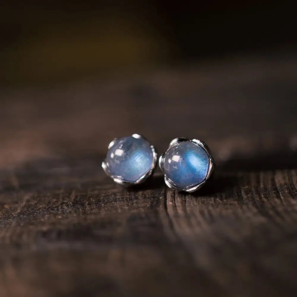 BWOOOH 925 Sterling Silver Moonstone Positive Earrings — Sterling Silver crystal healing bracelet for spiritual healing an...