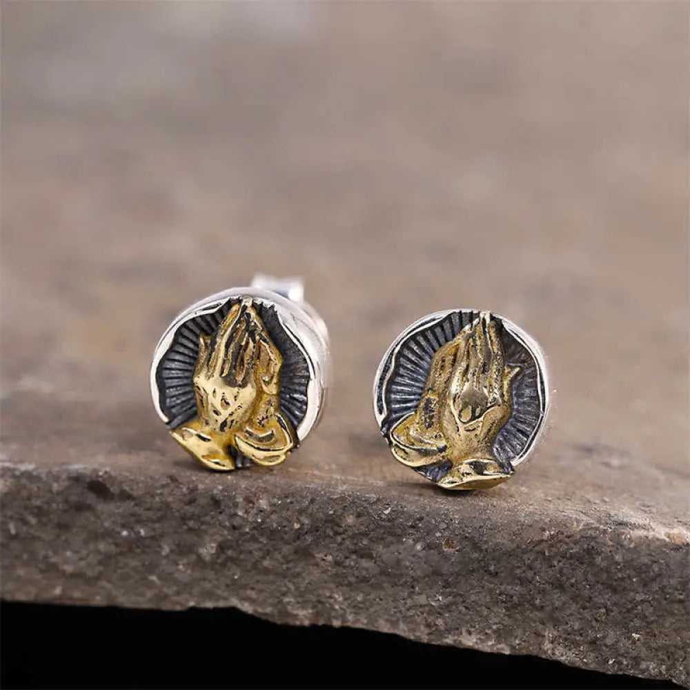 BWOOOH 925 Sterling Silver Namaste Equality Stud Earrings — Sterling Silver crystal healing bracelet for spiritual healing...
