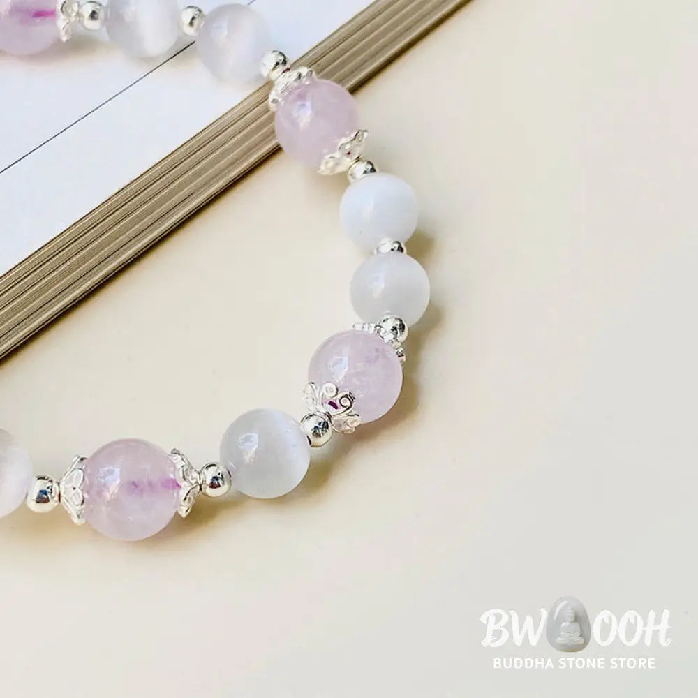 Buddha Stones 925 Sterling Silver Natural Amethyst Cat’s Eye Spiritual Awareness Star Bracelet - BWOOOH - Bracelet