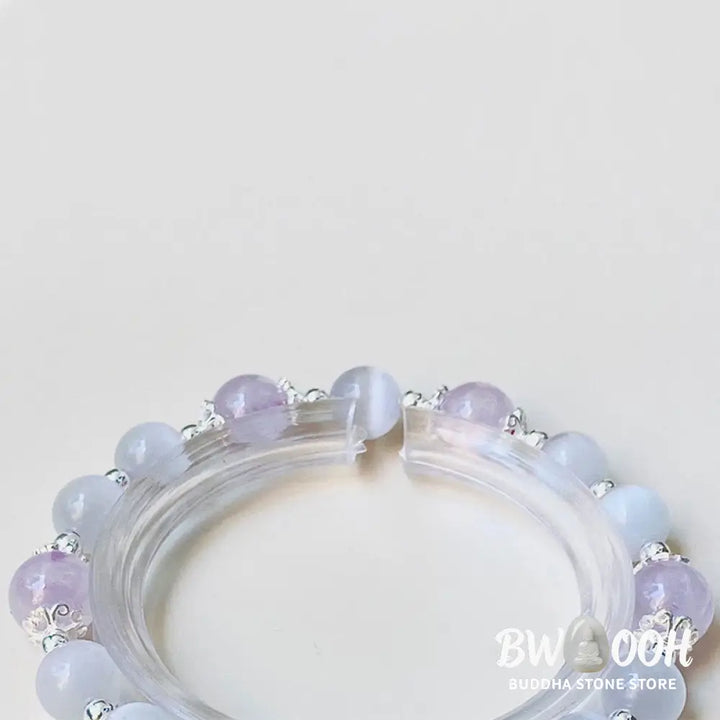 Buddha Stones 925 Sterling Silver Natural Amethyst Cat’s Eye Spiritual Awareness Star Bracelet - BWOOOH - Bracelet