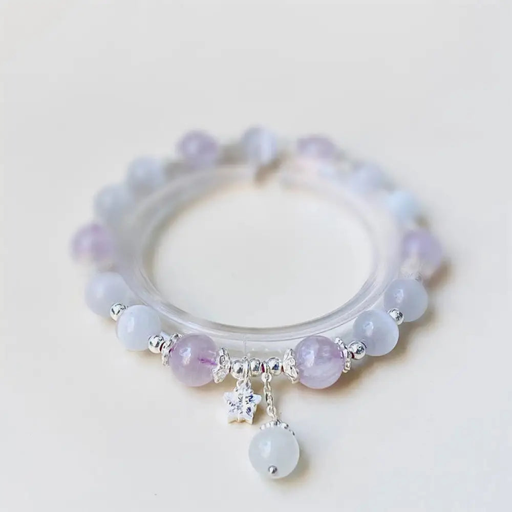 BWOOOH 925 Sterling Silver Natural Amethyst Cat’s Eye Spiritual Awareness Star Bracelet - BWOOOH - Copper