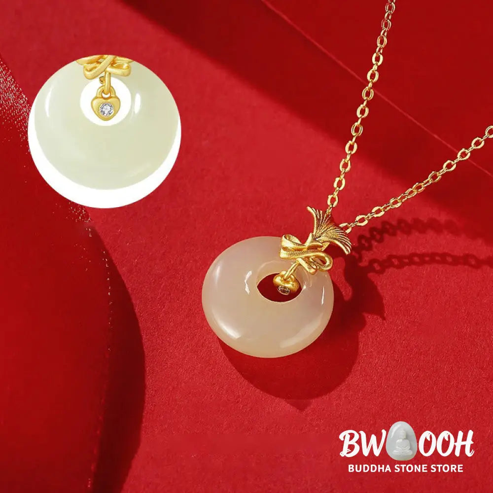 Buddha Stones 925 Sterling Silver Natural Hetian Jade Carnation Flower Prosperity Necklace Pendant - BWOOOH - Hetian