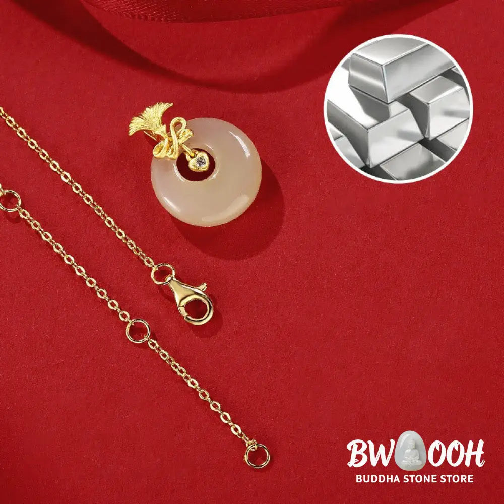 Buddha Stones 925 Sterling Silver Natural Hetian Jade Carnation Flower Prosperity Necklace Pendant - BWOOOH - Hetian