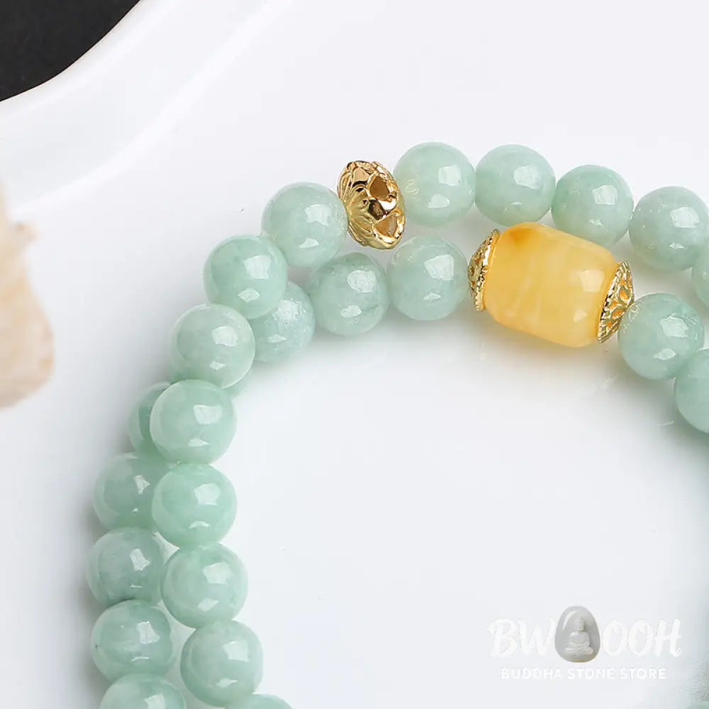 Buddha Stones 925 Sterling Silver Natural Jade Amber Butterfly Luck Abundance Bracelet - BWOOOH - Jade (Prosperity ♥