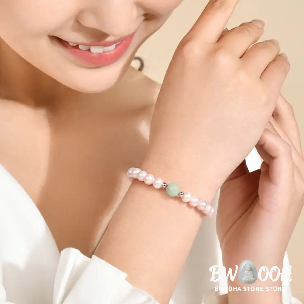 Buddha Stones 925 Sterling Silver Natural Pearl Jade Healing Necklace Bracelet Earrings With Gift Box - BWOOOH - Pearl
