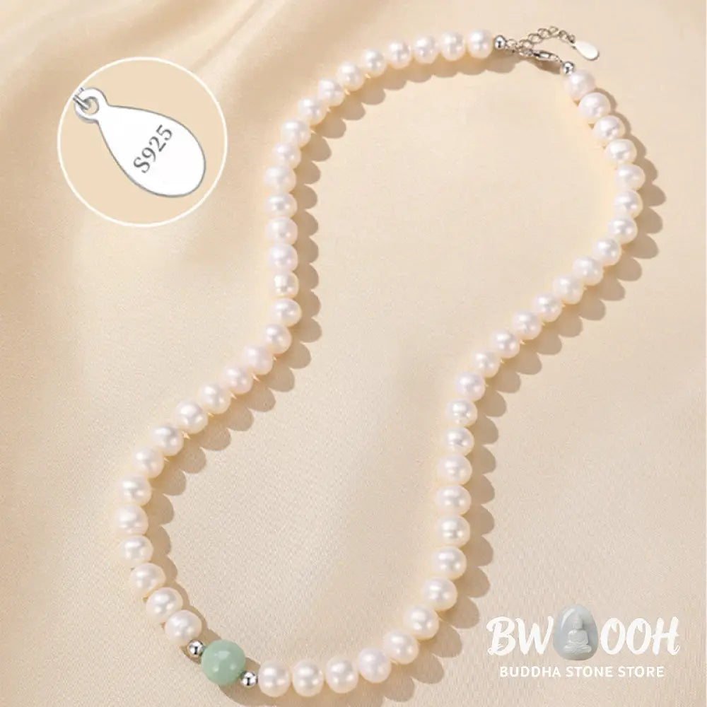 Buddha Stones 925 Sterling Silver Natural Pearl Jade Healing Necklace Bracelet Earrings With Gift Box - BWOOOH - Pearl