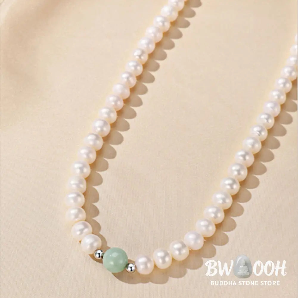 Buddha Stones 925 Sterling Silver Natural Pearl Jade Healing Necklace Bracelet Earrings With Gift Box - BWOOOH - Pearl