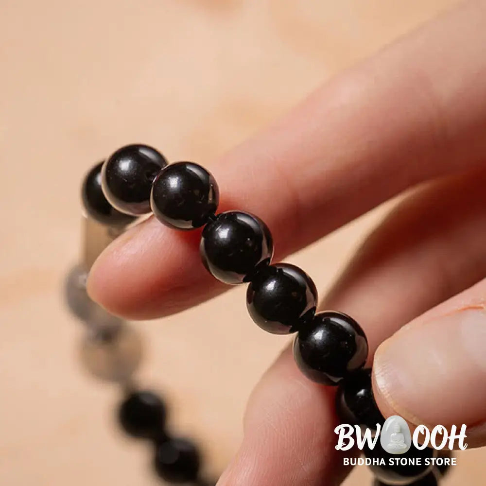 BWOOOH 925 Sterling Silver Obsidian Moonstone Strength Couple Bracelet | spiritual healing bracelet