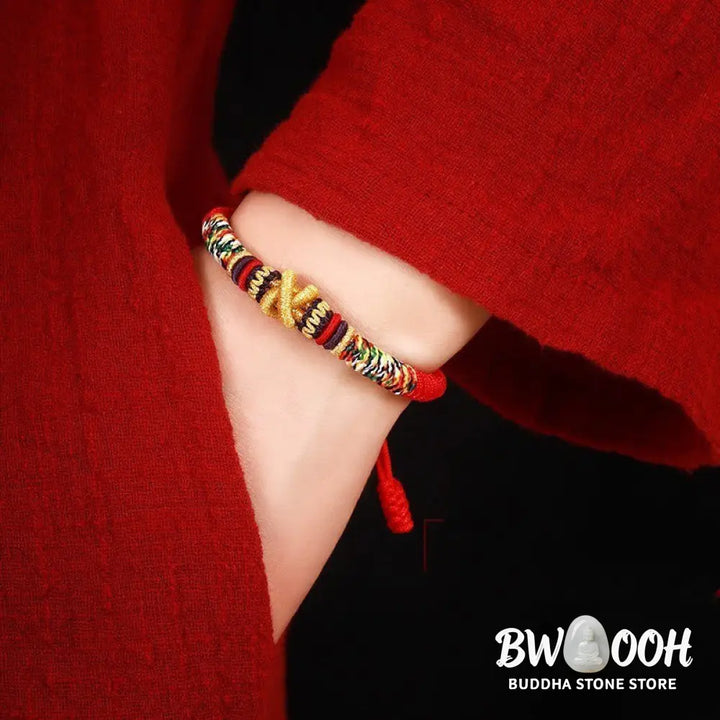 Buddha Stones 925 Sterling Silver Om Mani Padme Hum King Kong Knot Faith Bracelet - BWOOOH - Bracelet