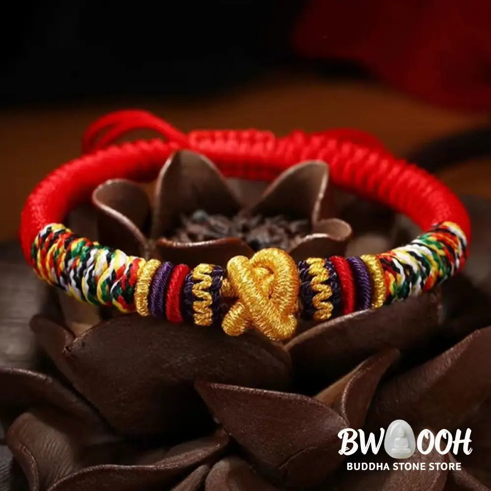Buddha Stones 925 Sterling Silver Om Mani Padme Hum King Kong Knot Faith Bracelet - BWOOOH - Bracelet