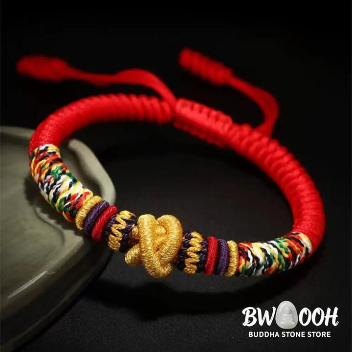 Buddha Stones 925 Sterling Silver Om Mani Padme Hum King Kong Knot Faith Bracelet - BWOOOH - Bracelet
