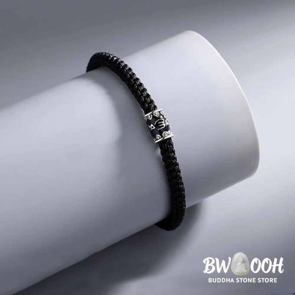 Buddha Stones 925 Sterling Silver Om Mani Padme Hum Peace Braided Bracelet - BWOOOH - Om Mani Padme Hum(Love♥Focus)