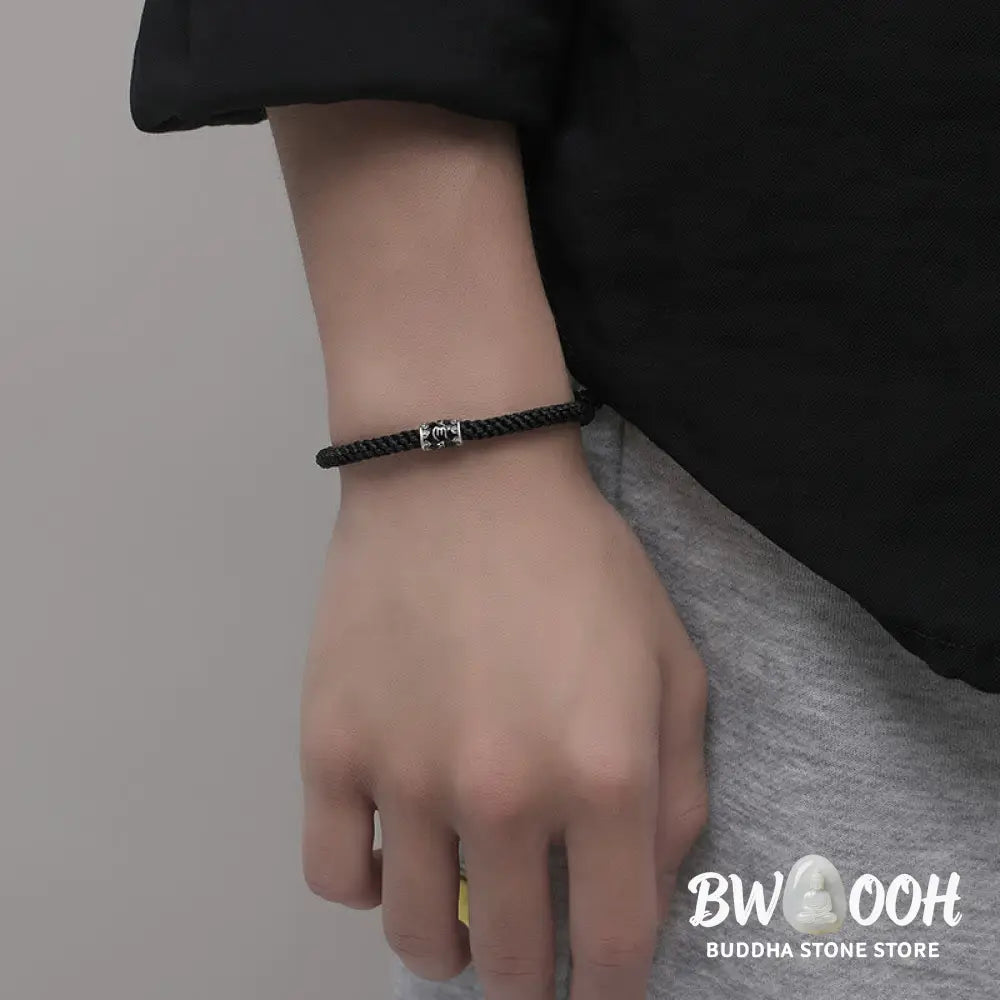 Buddha Stones 925 Sterling Silver Om Mani Padme Hum Peace Braided Bracelet - BWOOOH - Om Mani Padme Hum(Love♥Focus)