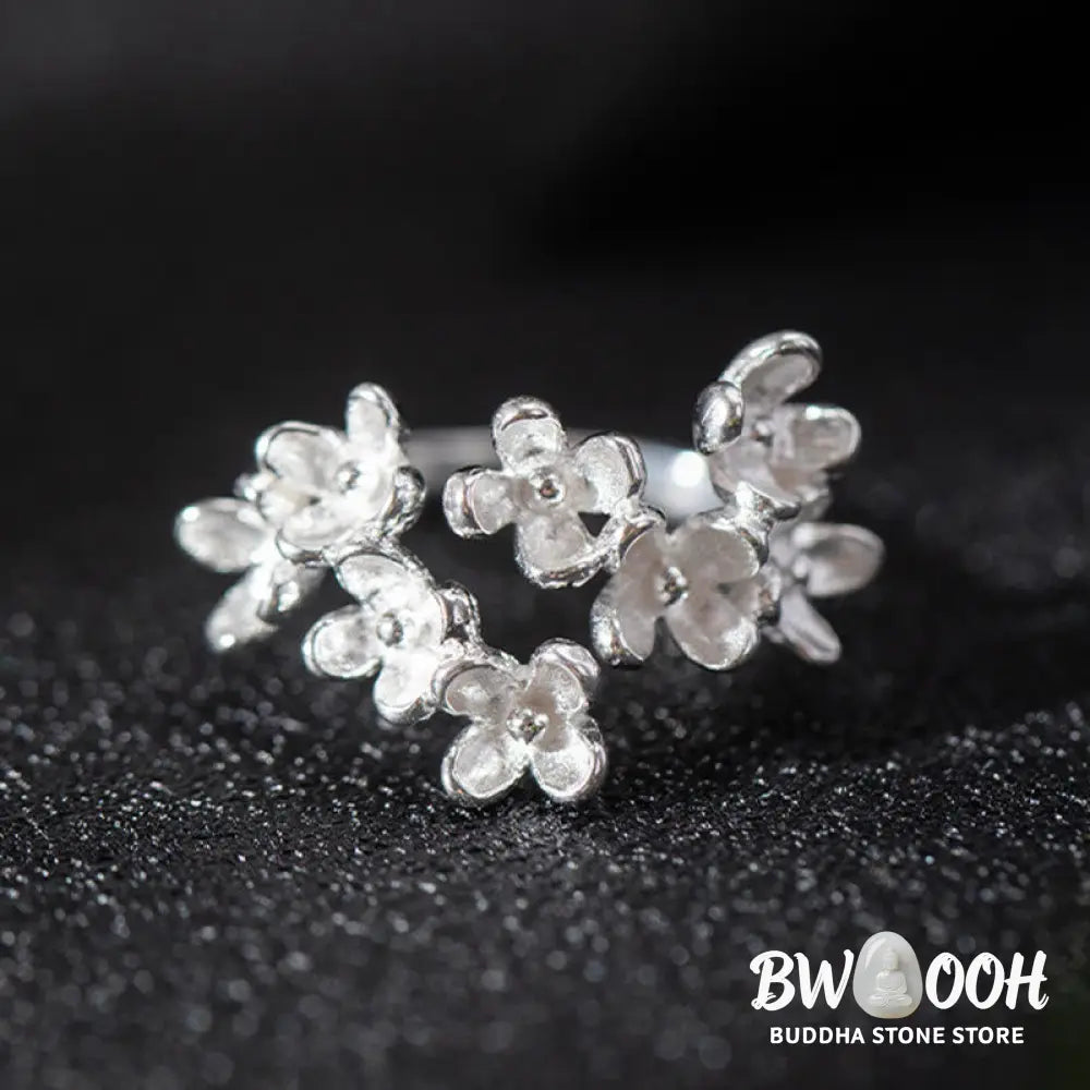 Buddha Stones 925 Sterling Silver Osmanthus Fragrans Ring - Ring