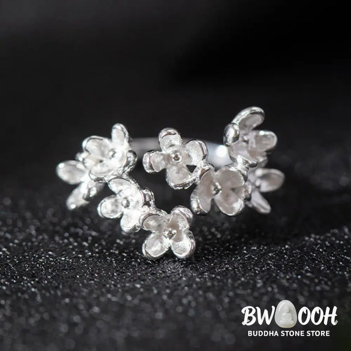 Buddha Stones 925 Sterling Silver Osmanthus Fragrans Ring - Ring