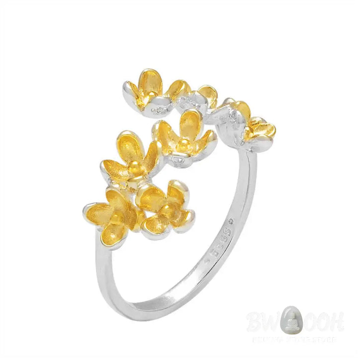 Buddha Stones 925 Sterling Silver Osmanthus Fragrans Ring - Ring