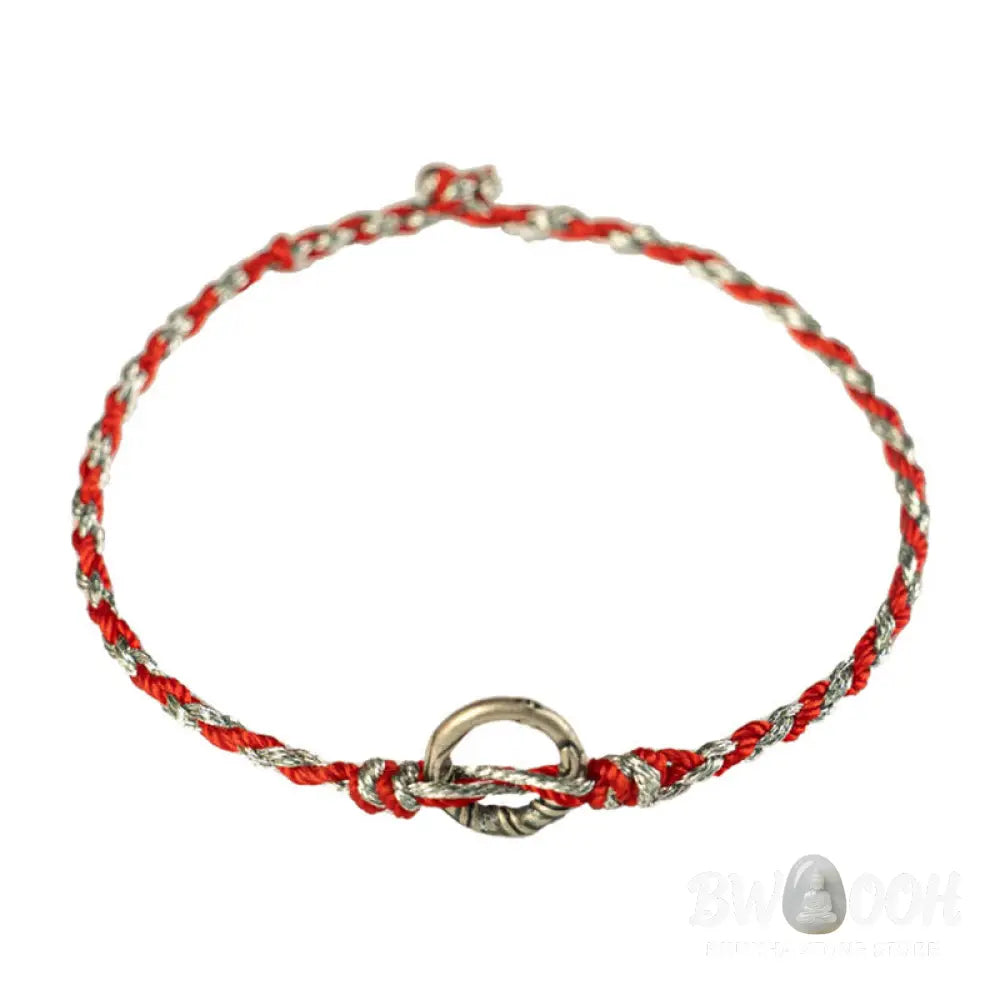 Buddha Stones 925 Sterling Silver Peace Buckle Luck String Bracelet - BWOOOH - Bracelet
