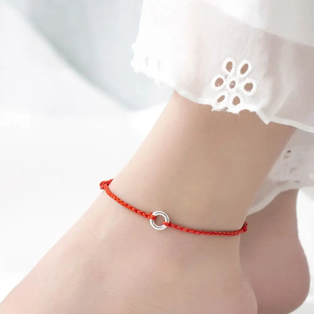 BWOOOH 925 Sterling Silver Peace Buckle Luck String Braid