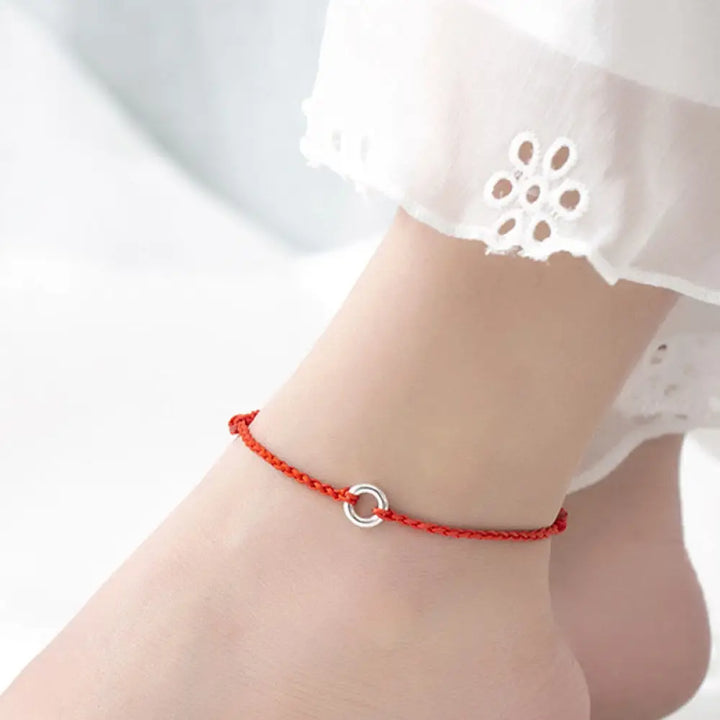 BWOOOH 925 Sterling Silver Peace Buckle Luck String Braid