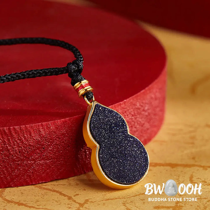 Buddha Stones 925 Sterling Silver Peach Blossom Cat Gourd Pattern Protection Necklace Pendant - BWOOOH - 925 Sterling