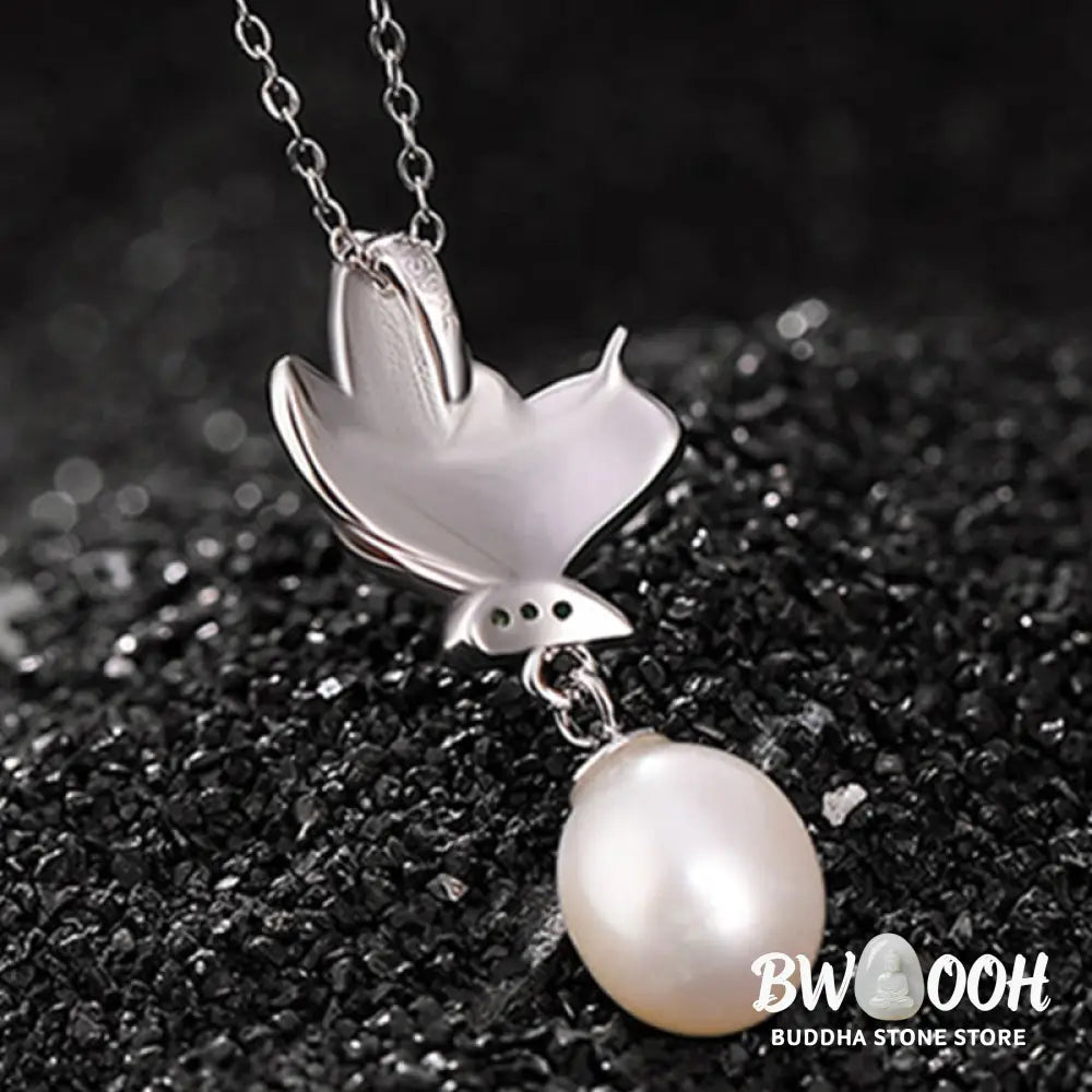 Buddha Stones 925 Sterling Silver Pearl Butterfly Healing Necklace Pendant Earrings Ring - BWOOOH - Bracelet Necklaces