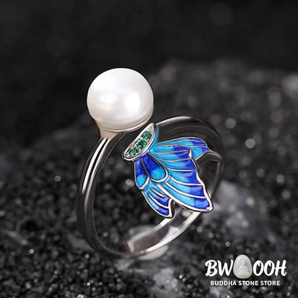 Buddha Stones 925 Sterling Silver Pearl Butterfly Healing Necklace Pendant Earrings Ring - BWOOOH - Bracelet Necklaces