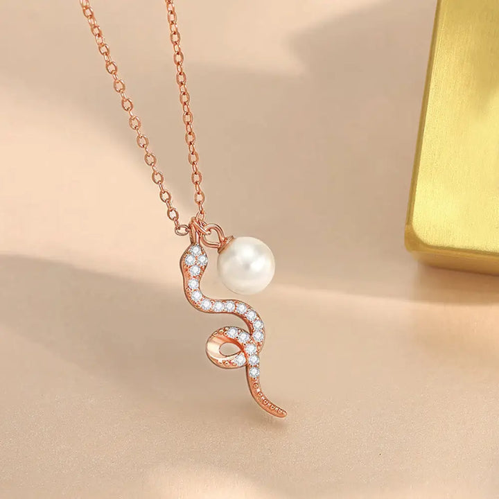 Buddha Stones 925 Sterling Silver Pearl Year Of The Snake Blessing Sincerity Necklace Pendant - BWOOOH - Snake Pearl