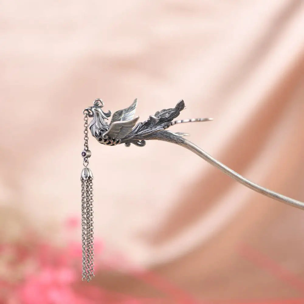 BWOOOH 925 Sterling Silver Phoenix Tassels Protection Hai