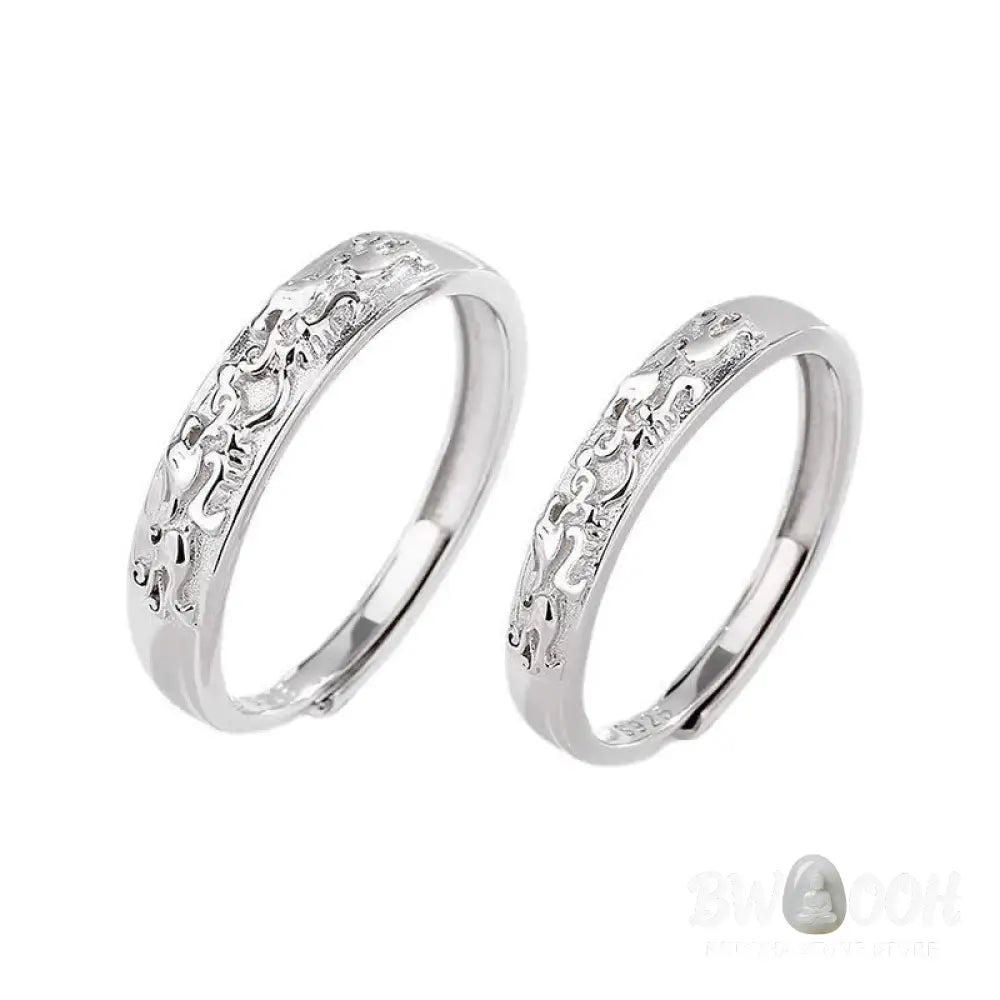 Buddha Stones 925 Sterling Silver PiXiu Balance Adjustable Couple Ring - BWOOOH - Ring