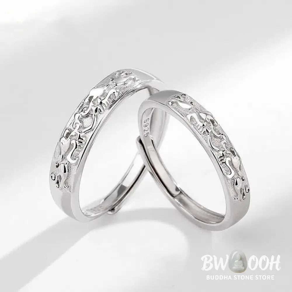 Buddha Stones 925 Sterling Silver PiXiu Balance Adjustable Couple Ring - BWOOOH - Ring