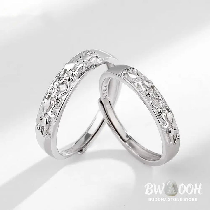 Buddha Stones 925 Sterling Silver PiXiu Balance Adjustable Couple Ring - BWOOOH - Ring