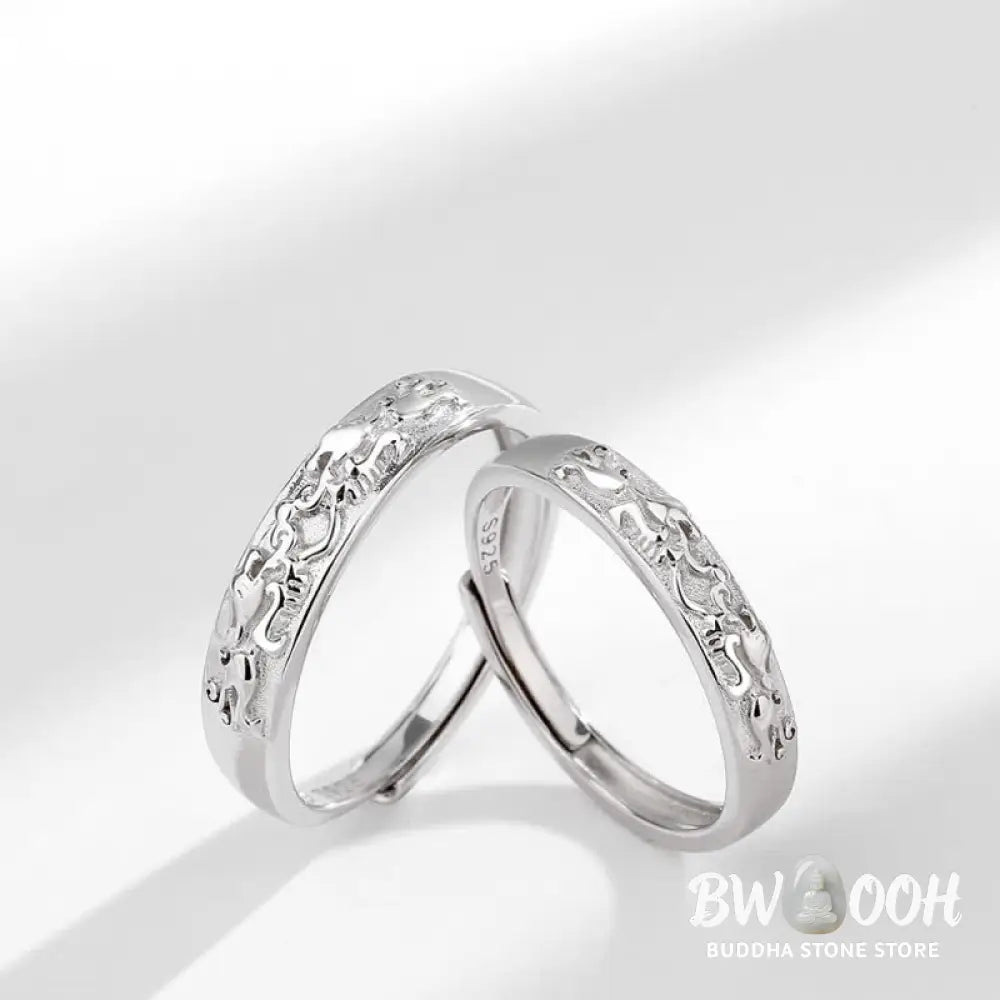 Buddha Stones 925 Sterling Silver PiXiu Balance Adjustable Couple Ring - BWOOOH - Ring