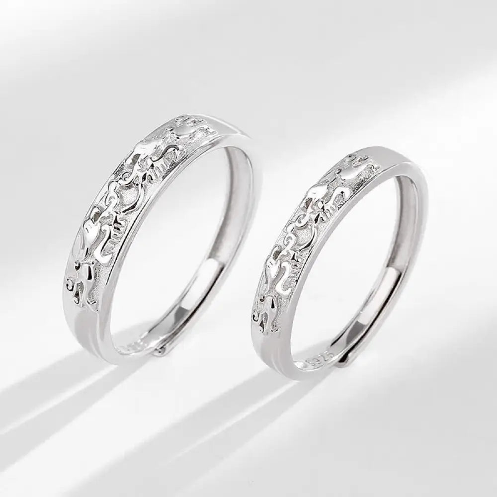 BWOOOH 925 Sterling Silver PiXiu Balance Adjustable Couple Ring — Sterling Silver feng shui bracelet for spiritual healing...