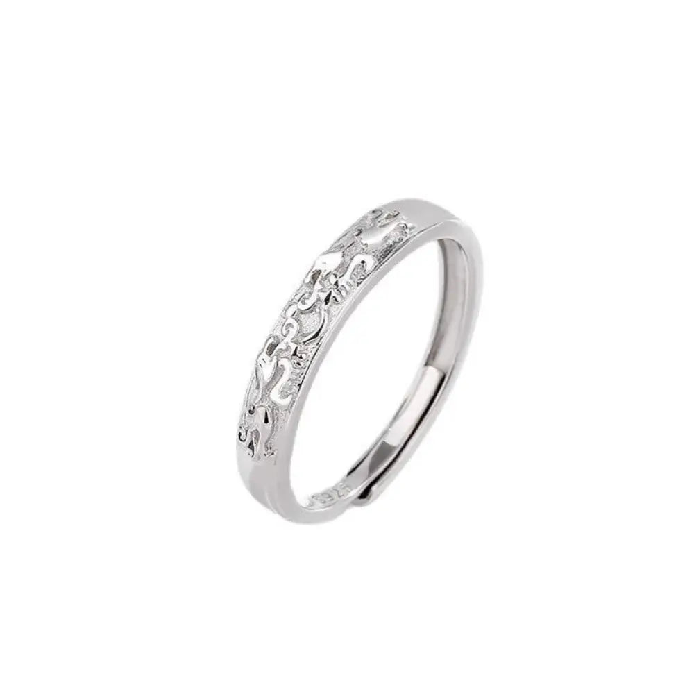 Buddha Stones 925 Sterling Silver PiXiu Balance Adjustable Couple Ring - BWOOOH - Women - Ring