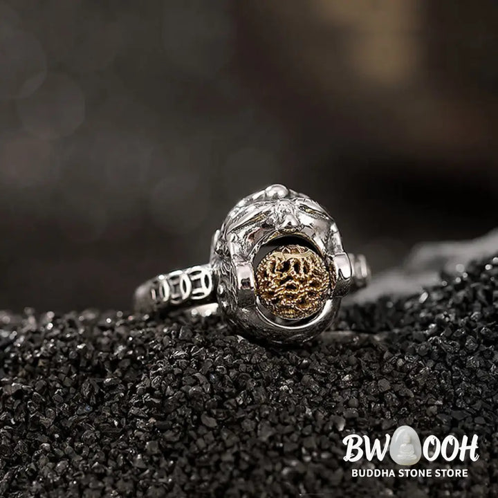 Buddha Stones 925 Sterling Silver PiXiu Copper Coin Wealth Adjustable Ring - 54-60mm(Adjustable)/US7-9(Adjustable)