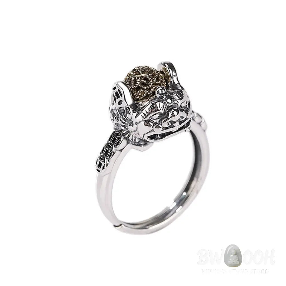 Buddha Stones 925 Sterling Silver PiXiu Copper Coin Wealth Adjustable Ring - 54-60mm(Adjustable)/US7-9(Adjustable)