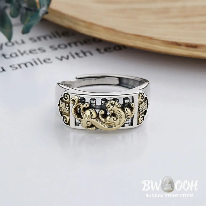 Buddha Stones 925 Sterling Silver PiXiu Luck Wealth Adjustable Ring - BWOOOH - PiXiu(Wealth♥Luck) - Ring