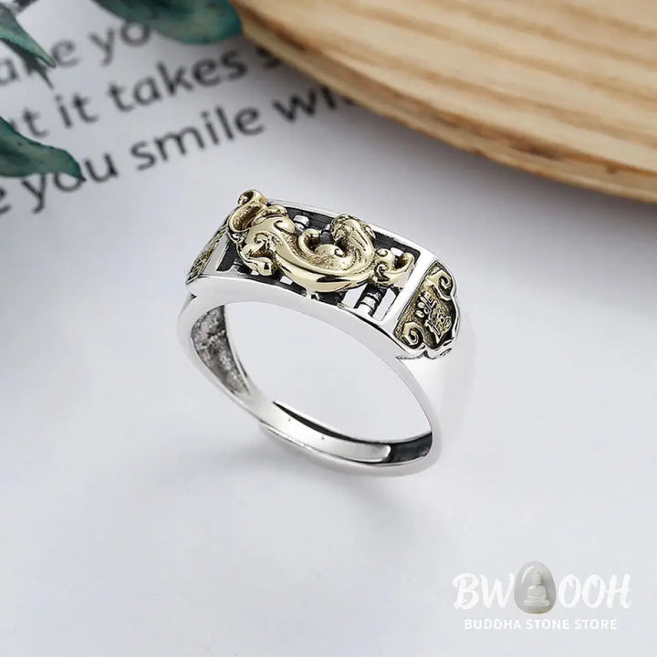 Buddha Stones 925 Sterling Silver PiXiu Luck Wealth Adjustable Ring - BWOOOH - PiXiu(Wealth♥Luck) - Ring