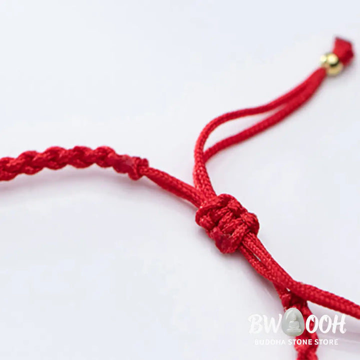 Buddha Stones 925 Sterling Silver Plated Gold Beads Red String Braided Protection Bracelet - 925 Sterling Silver(Wrist