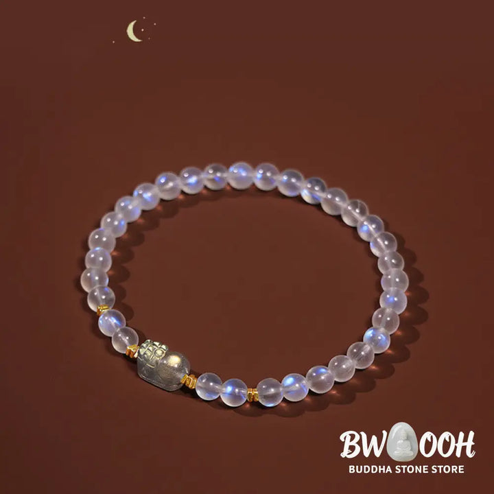 Buddha Stones 925 Sterling Silver Plated Gold Natural Moonstone PiXiu Healing Bracelet - BWOOOH - Moonstone(Love♥Calm)