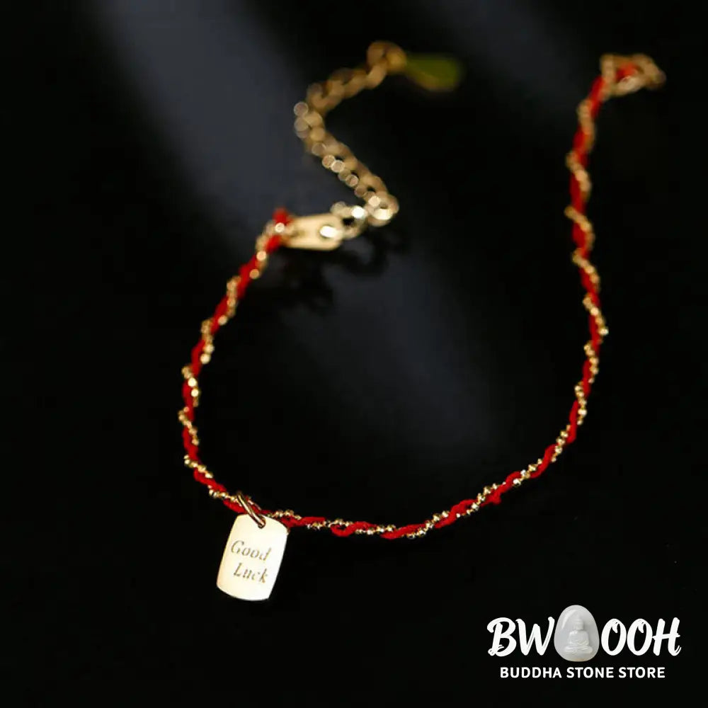Buddha Stones 925 Sterling Silver Red String Good Luck Bracelet - Red String &amp; 925 Sterling Silver(Wrist Circumference: