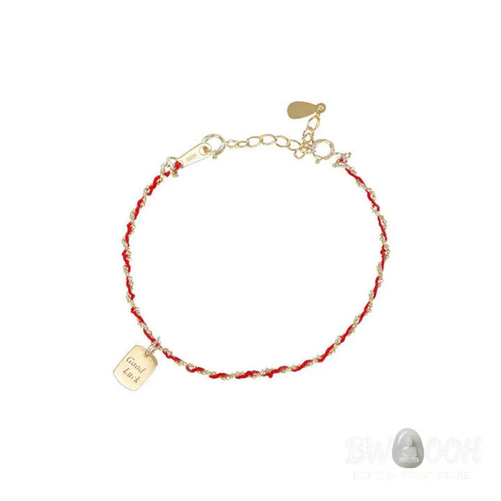 Buddha Stones 925 Sterling Silver Red String Good Luck Bracelet - Red String &amp; 925 Sterling Silver(Wrist Circumference: