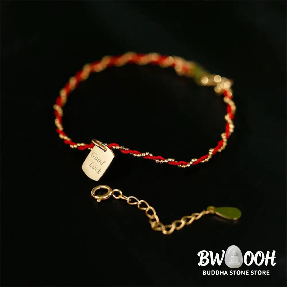 Buddha Stones 925 Sterling Silver Red String Good Luck Bracelet - Red String & 925 Sterling Silver(Wrist Circumference: