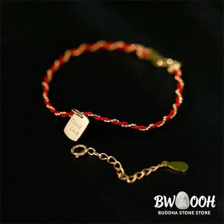 Buddha Stones 925 Sterling Silver Red String Good Luck Bracelet - Red String &amp; 925 Sterling Silver(Wrist Circumference: