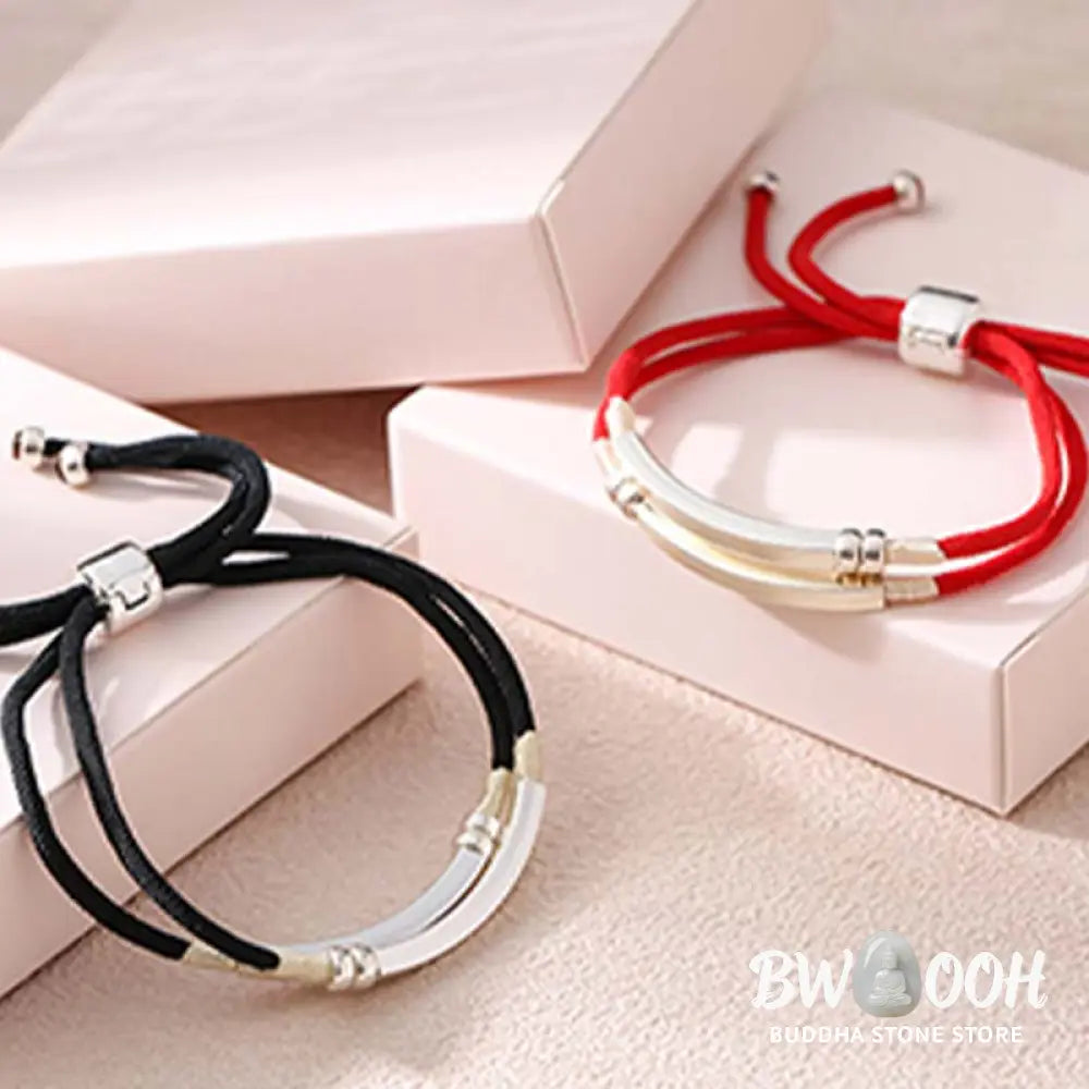 Buddha Stones 925 Sterling Silver Red String Layered Braid Bracelet - BWOOOH - Bracelet