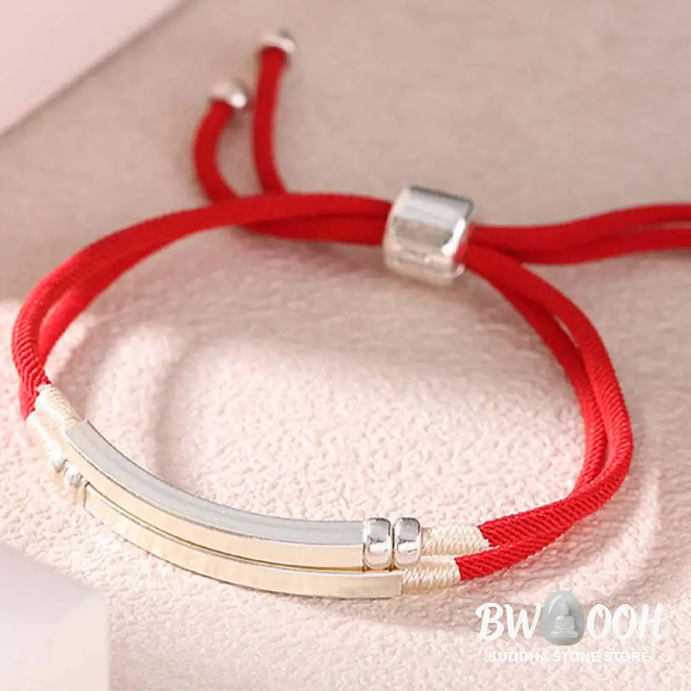 Buddha Stones 925 Sterling Silver Red String Layered Braid Bracelet - BWOOOH - Bracelet
