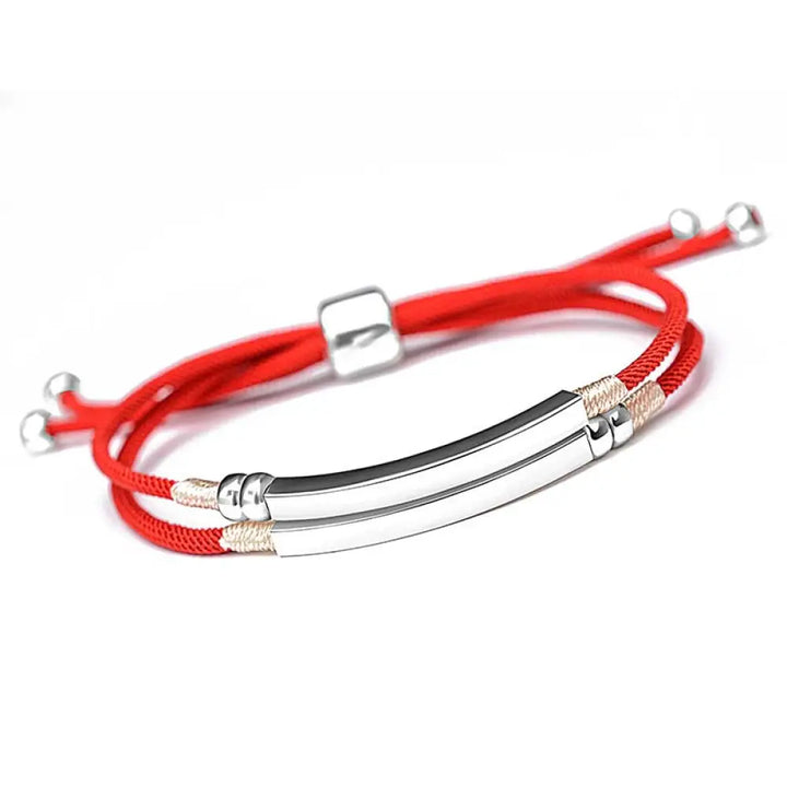 BWOOOH 925 Sterling Silver Red String Layered Braid Bracelet – Silver crystal healing bracelet for healing and spiritual wellness