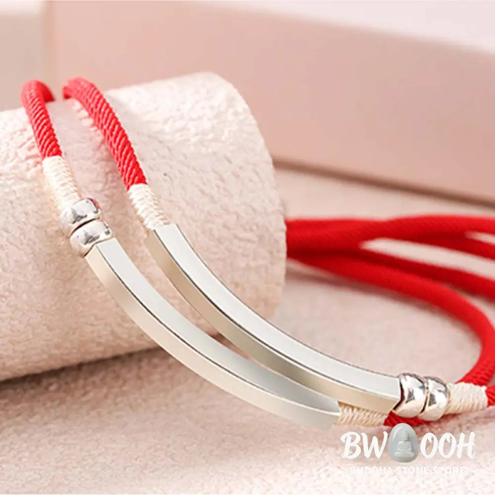 Buddha Stones 925 Sterling Silver Red String Layered Braid Bracelet - BWOOOH - Bracelet