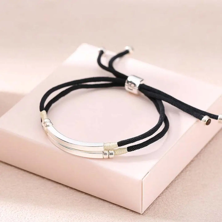 Buddha Stones 925 Sterling Silver Red String Layered Braid Bracelet - BWOOOH - Black(Bracelet Size 22cm) - Bracelet