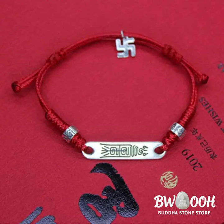 Buddha Stones 925 Sterling Silver Red String Luck Strength Braid Bracelet - BWOOOH - Bracelet